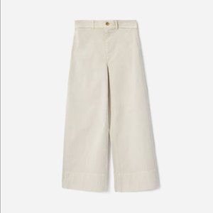 Everlane Sand Beige Stretchy High Rise Lightweight Wide Leg Crop Chino Pants 10